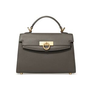 Parisa Wang Grace Top Handle Bag in Grey Textured Calfskin